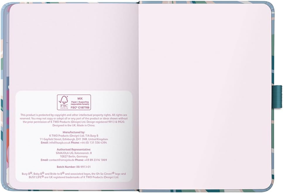 Busy B A6 Diary - Mid-Year Academic Planner - Aug '26 - Aug '27 - Marble Print Planner Journal - Week-to-View with To-Do Lists, Notes Pages, 3 Pockets, Pen Loop, Year Planner & Elastic Closure