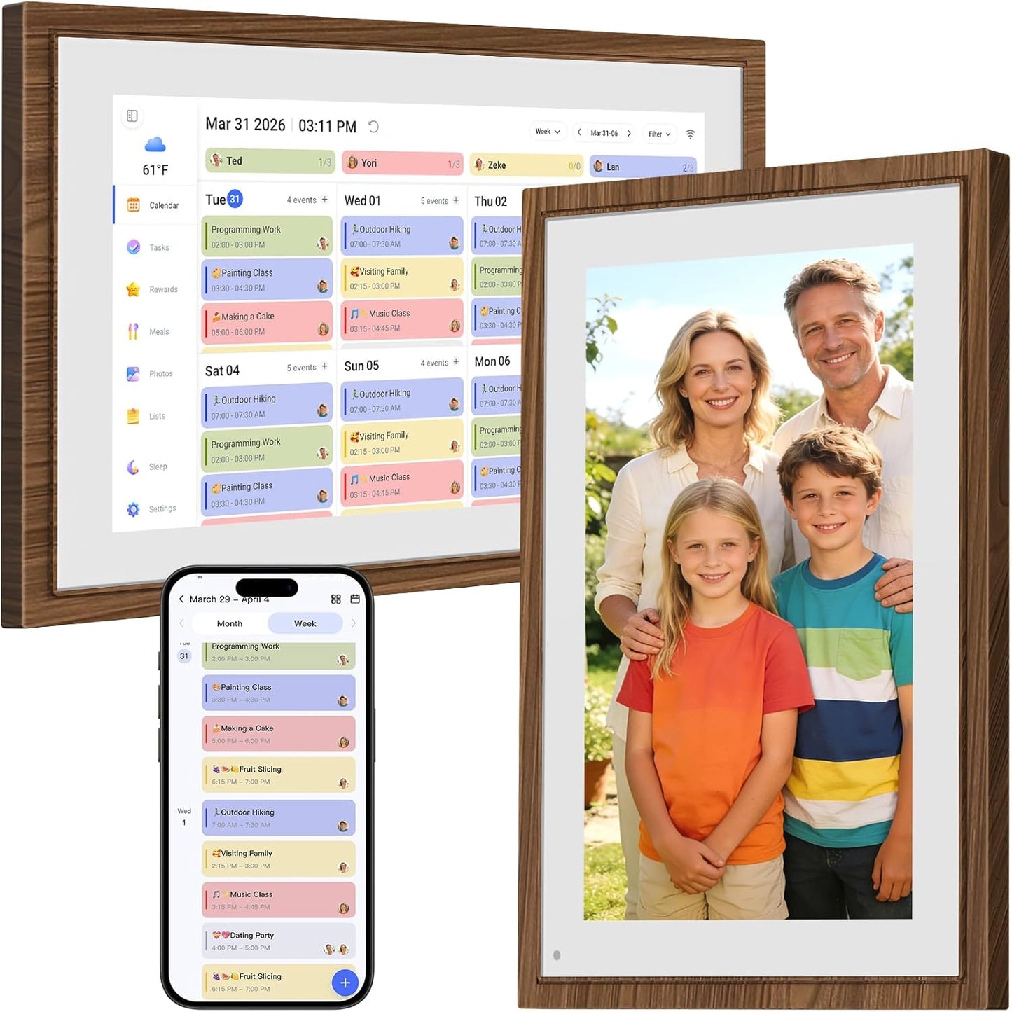 Smart Digital Calendar,Electronic Calendar Family Planner Chore Chart,10.1 inch HD Touchscreen Interactive Display for Family/Team Schedules,Syncs with Google/iCloud,Wall/Desk Mount-APP Control